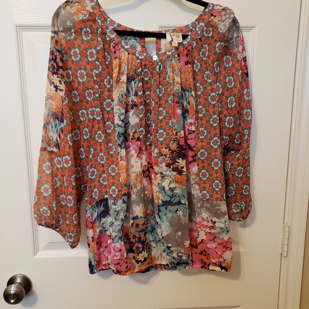 Fig and Flower XL sheer blouse